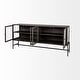 preview thumbnail 18 of 47, Arelius Light Brown w/ Black Metal Base 4 Door Glass Cabinet Sideboard - 70.0L x 18.0W x 32.0H