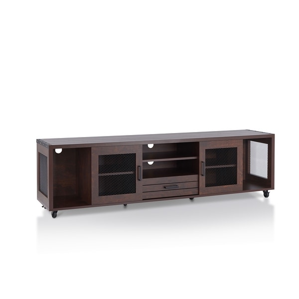 Furniture of America Hury Industrial 70-inch Walnut Wood TV Stand