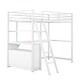 preview thumbnail 16 of 16, Metal & Wood Twin Size Loft Bed with Desk and Shelves, Children Bed Frame with 2-Built-in Drawers for Bedroom, Black