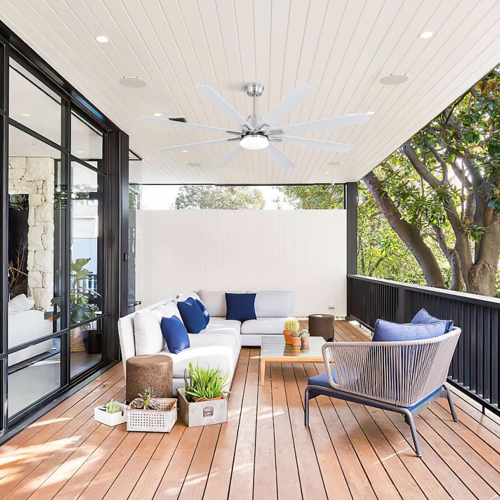 Modern Ceiling Fan Light with Lighting and 8 Blades, Reversible DC Motor for Bedroom and Living Room