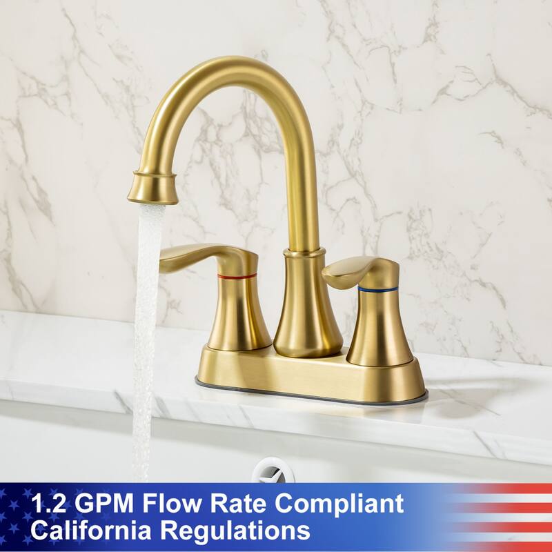 Centerset Faucet 2handle Bathroom Faucet with Drain Assembly Bed