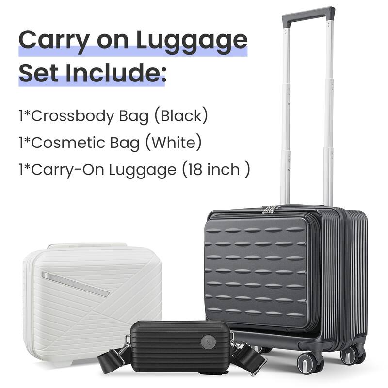 18" Carry On Luggage with Front Open Door &Laptop Interlayer