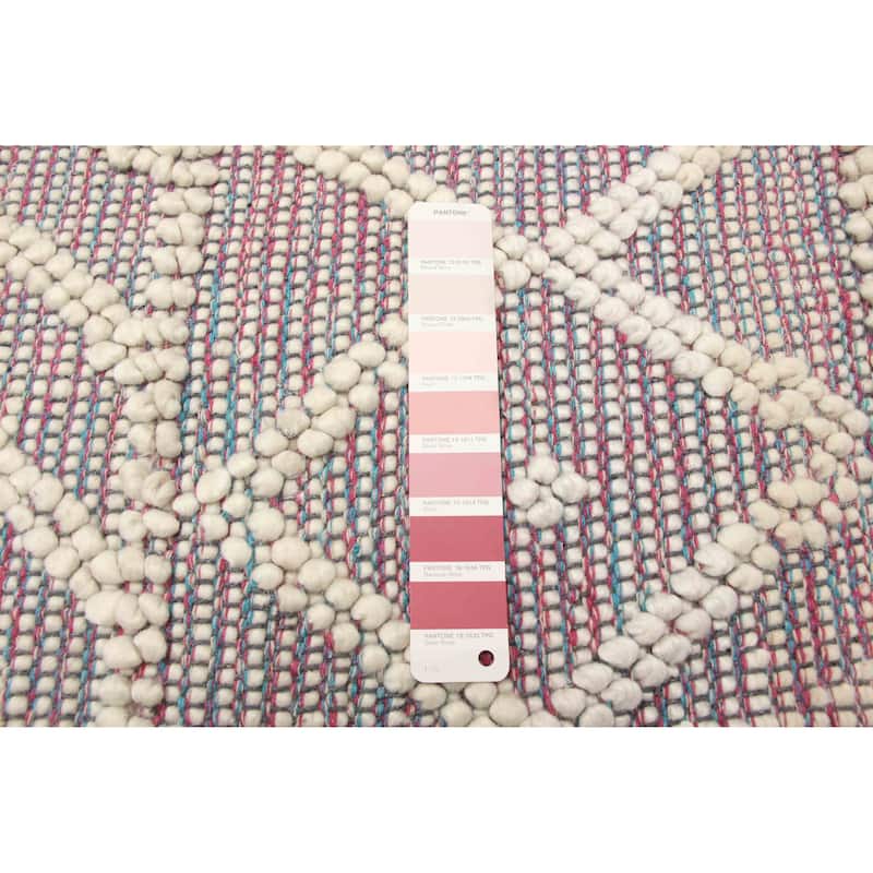 ECARPETGALLERY Braid weave Sienna Pink Wool Rug - 5'0 x 8'5