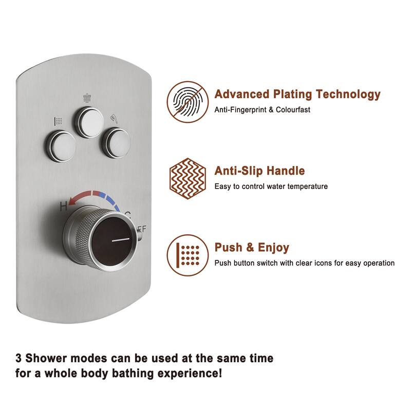 Dual Shower Heads 12 Inch Ceiling Mounteded Rainfall Shower Set