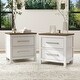 preview thumbnail 10 of 16, Furniture of America Althea Modern Farmhouse Solid Wood 2-drawer Nightstand (Set of 2) White