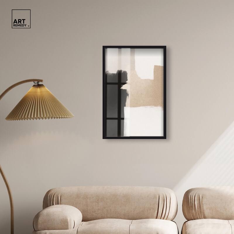 Beige and Black I Shadowbox by Art Remedy