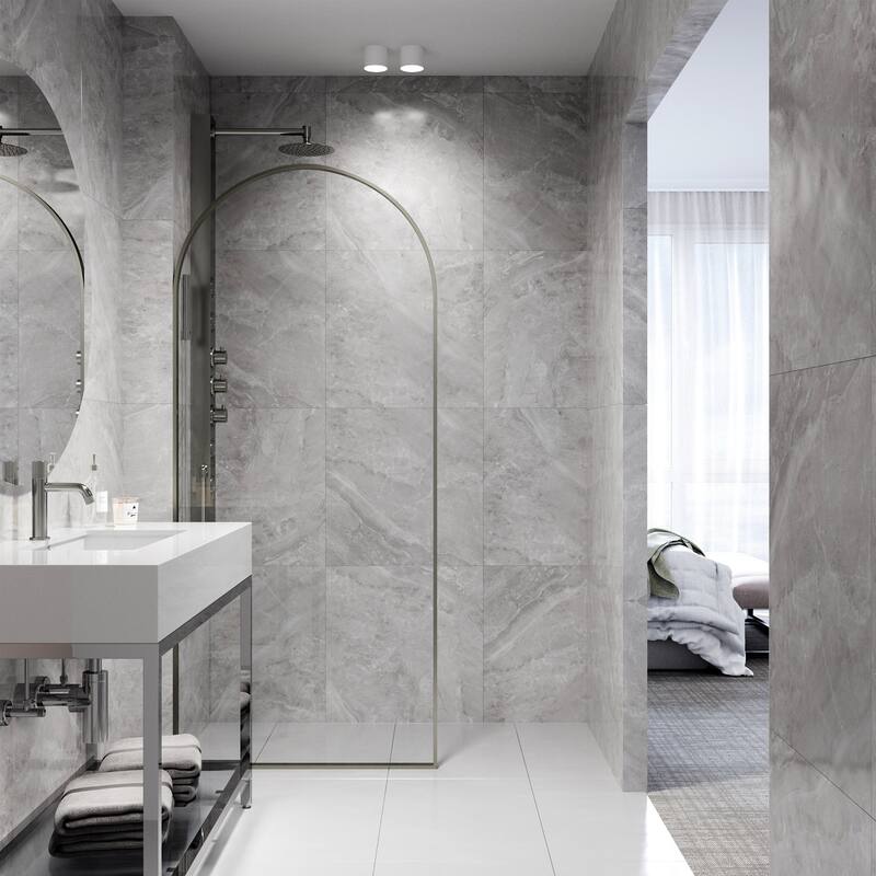 VIGO Arden 34" W x 78" H Framed Fixed Shower Screen