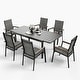 preview thumbnail 40 of 41, MAISON ARTS 7 / 9- Piece Outdoor Patio Dining Set, 1 Expandable Metal Table & 6 / 8 Textilene Chairs