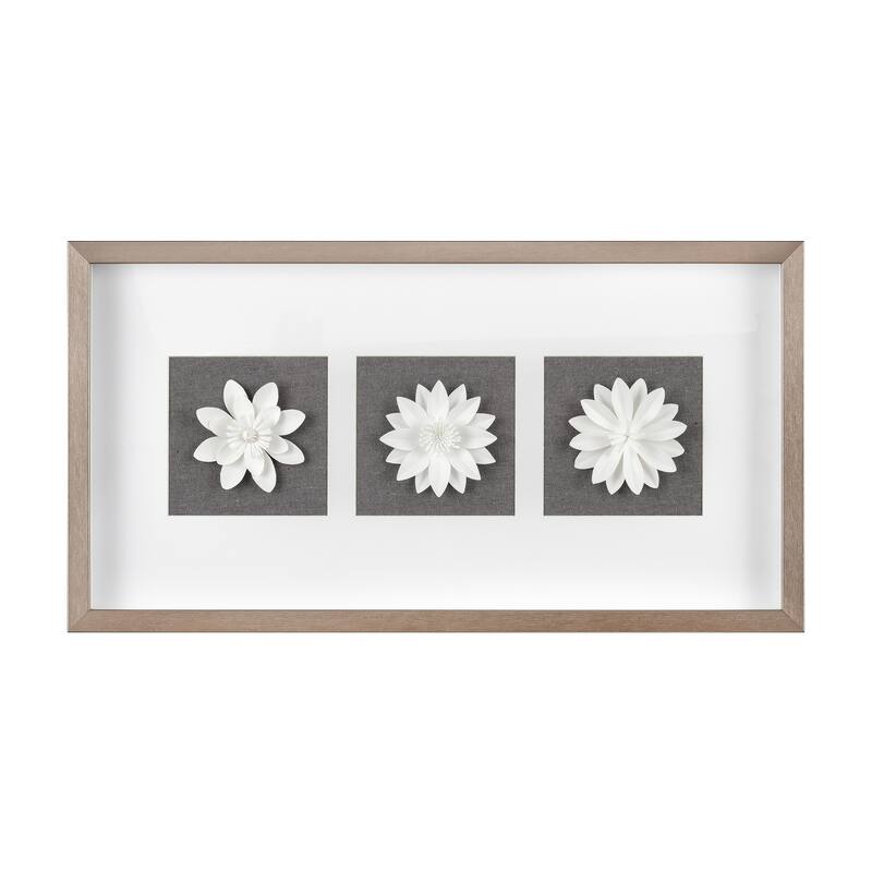 Elk Home Floral Shadow White Paper 25.25 Inch Wide Wall Art