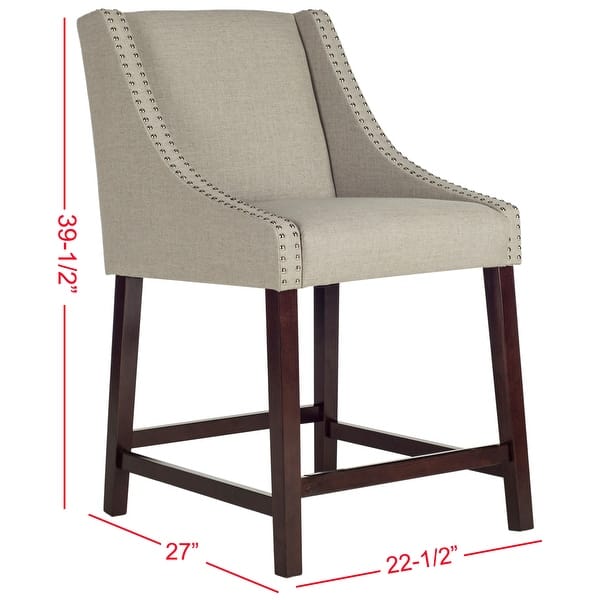 SAFAVIEH Dylan Light Grey Counterstool 22.5" x 23" x 39.5" On Sale