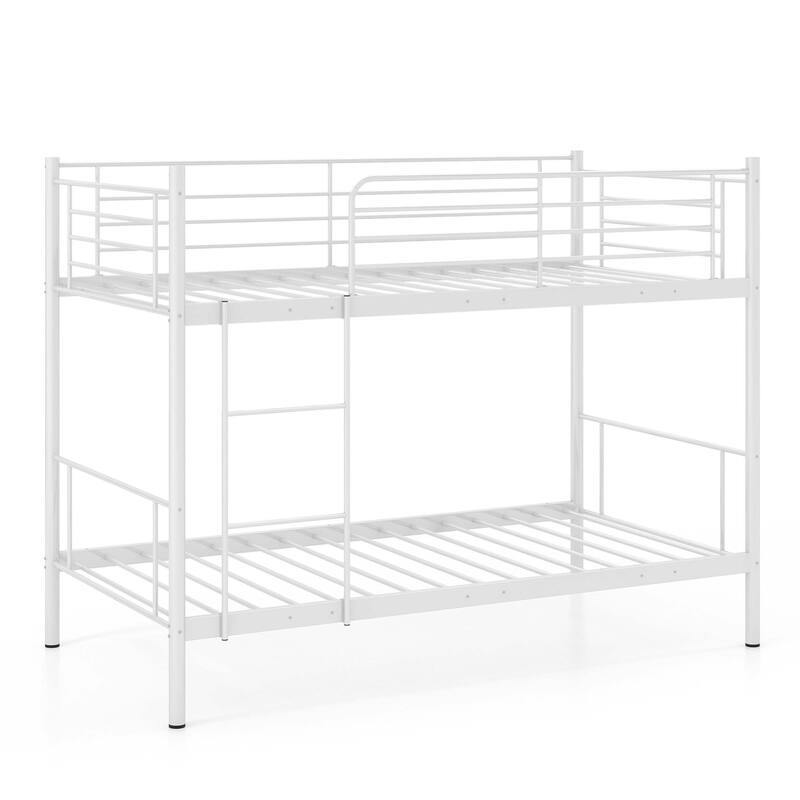 Costway Metal Twin Over Twin Bunk Bed with Built-in Ladder Safety