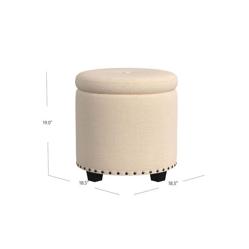 HomePop Storage Ottoman with Nailheads