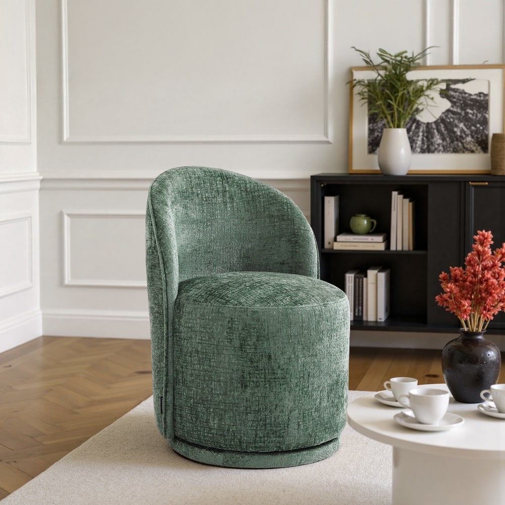 Modern Armless 360-Degree Swivel Dining Chair Barrel Chair