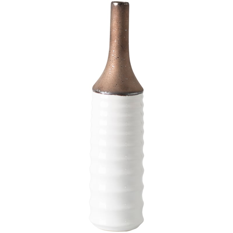 Konani White Ceramic Modern Decorative Vase (Set of 3)