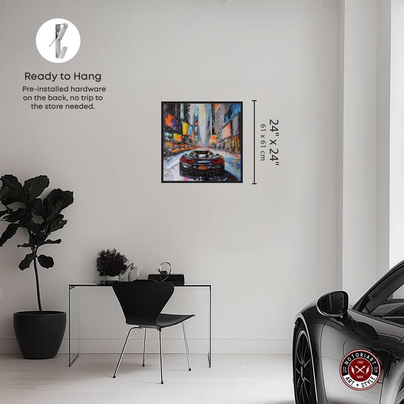 Notoriart Blast The Speakers Framed Car 1 Piece Canvas Wall Art