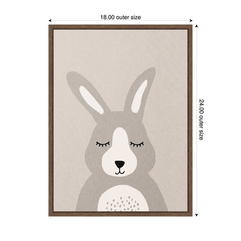 Kate and Laurel Bunny by July Art Prints Framed Canvas Wall Art Print