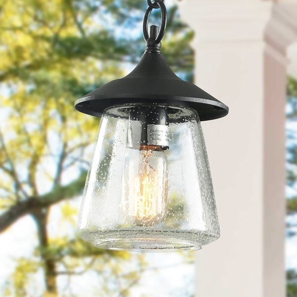 Modern Farmhouse 1 Light Porch Patio Outdoor Hanging Pendant Lights D 6.25 x H 9.4