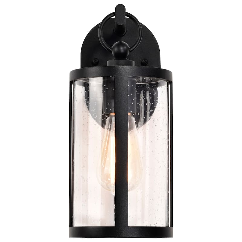 Broadstone 1 Light Small Wall Lantern Matte Black with Clear Seeded Glass