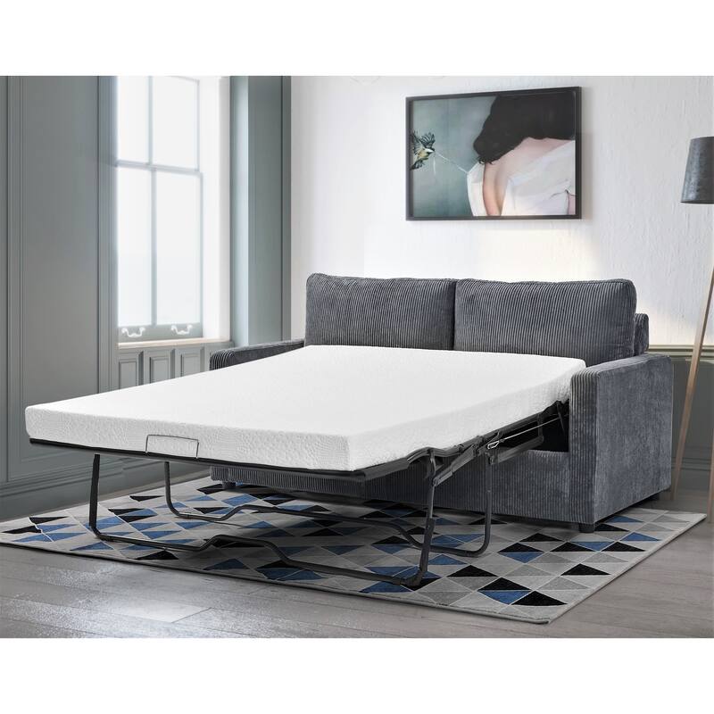 Manchester Polyester Corduroy 70 inch Square Arms Sofa Bed