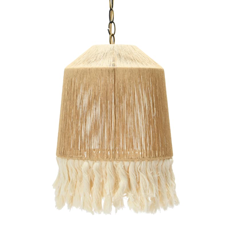 Metal & Natural Paper Rope Shade Pendant Lamp