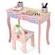 preview thumbnail 11 of 9, Costway Kids Vanity Princess Makeup Dressing Table Chair Set w/