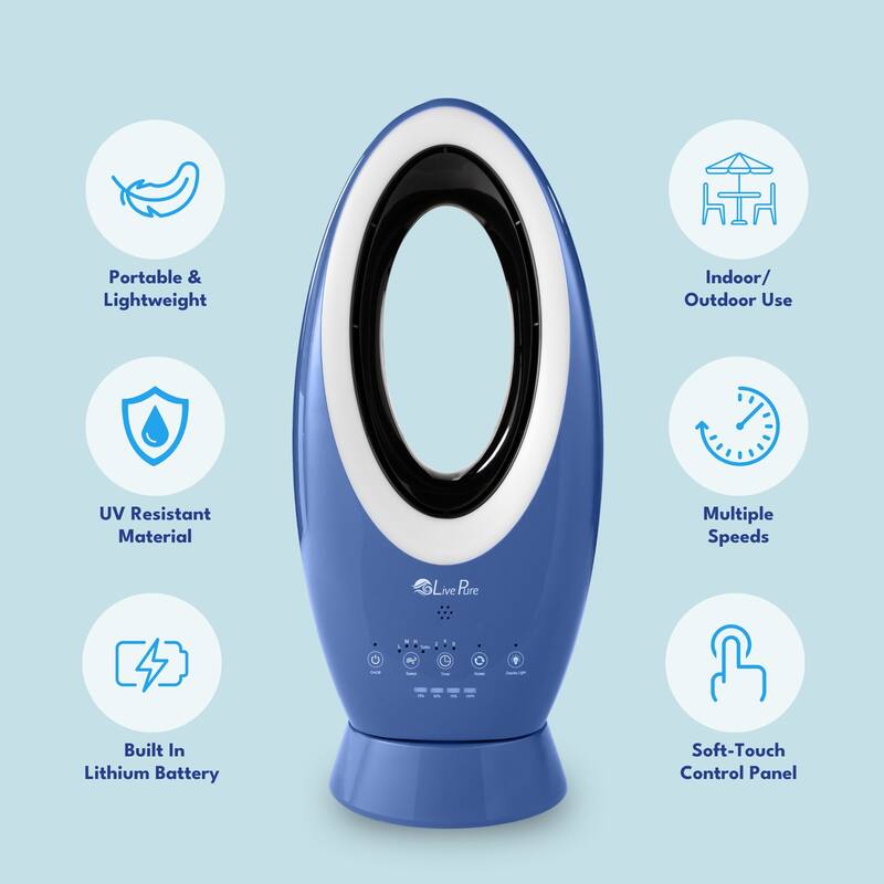 LivePure Bladeless Indoor/Outdoor Rechargeable Fan