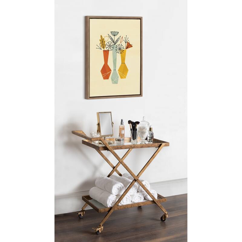 Kate and Laurel Sylvie Flowers Framed Canvas by Amber Leaders Designs