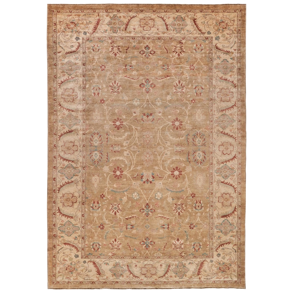 EXQUISITE RUGS ONE-OF-A-KIND Antique Weave Agra Hand Knotted Camel Rug - 12'x18'