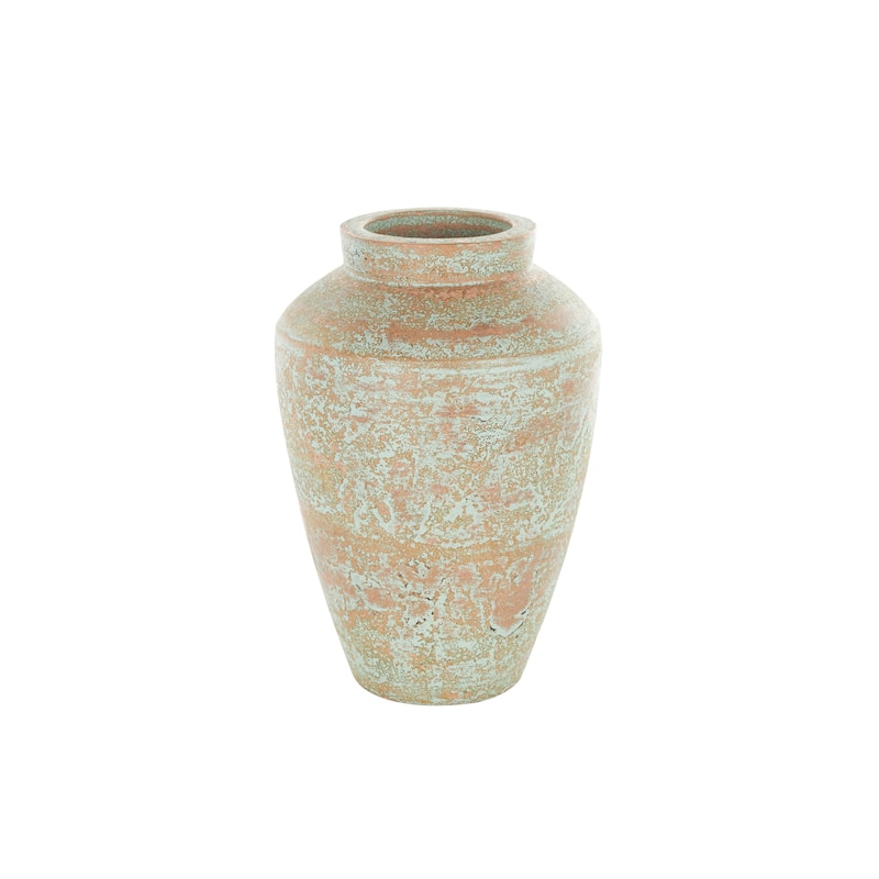 Ceramic Antique Style Textured Patina Decorative Vase - Brown - Roche River Decor