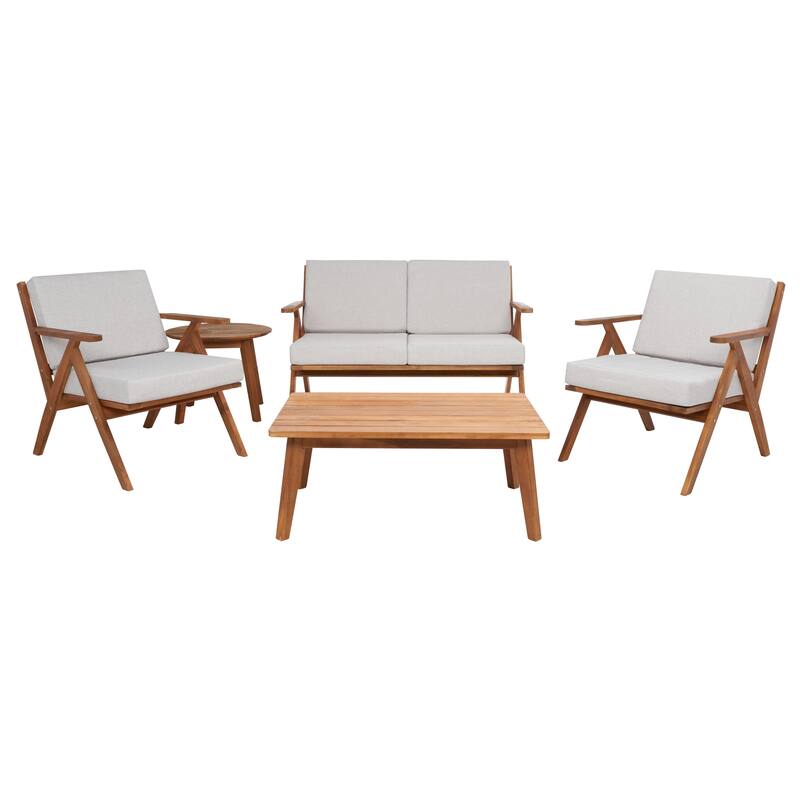SAFAVIEH Outdoor Adalgisa 5-Piece Outdoor Set - 31W x 31D x 49H