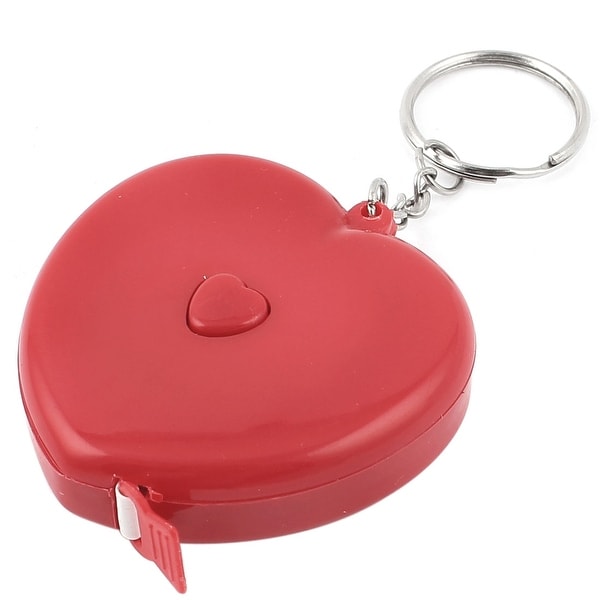 Unique Bargains 60-Inch Retractable Inch/Metric Soft Plastic Tape Measure Heart Shape Sewing Tailor Cloth Ruler