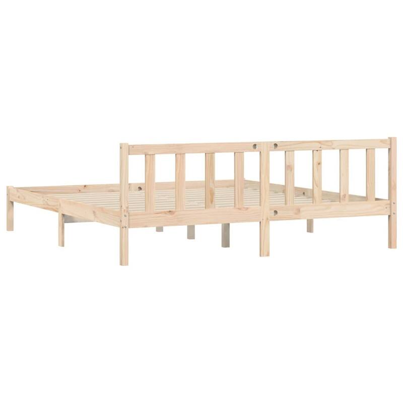 vidaXL Bed Frame Natural in Solid Pine Wood