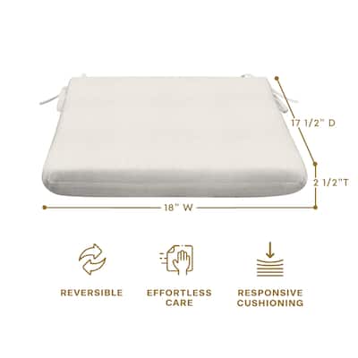 Outdoor Universal Seat Cushion (2-Pack) - 18" wide x 17.5" deep x 2.5" thick
