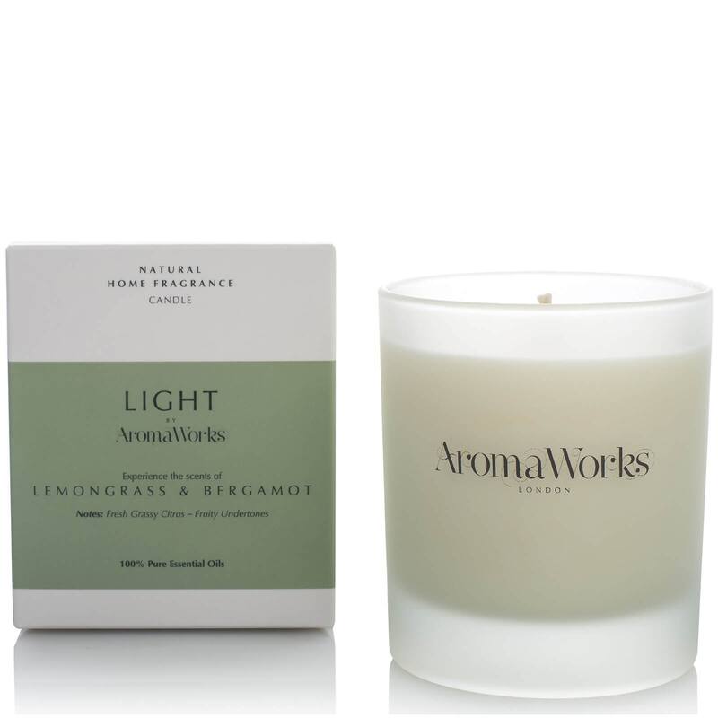 AromaWorks Light Range Lemongrass and Bergamot Candle Bed Bath