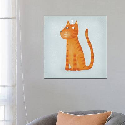 iCanvas "Ginger Cat With Mouse" by Nic Squirrell Canvas Print