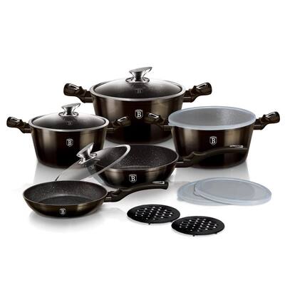 Berlinger Haus 13-Piece Kitchen Cookware Set, Black Collection