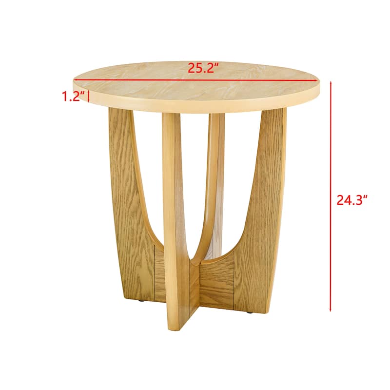 25 inch Wooden Round End Table