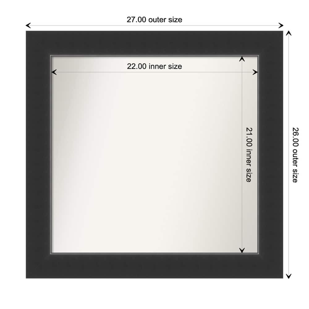 Corvino Black Framed Non-Beveled Custom Wall Mirror, Bathroom Vanity Mirror