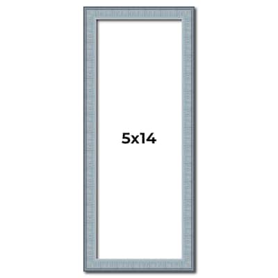5x14 Frame Rustic Sky Blue Solid Wood Picture Frame | 0.75 Inch