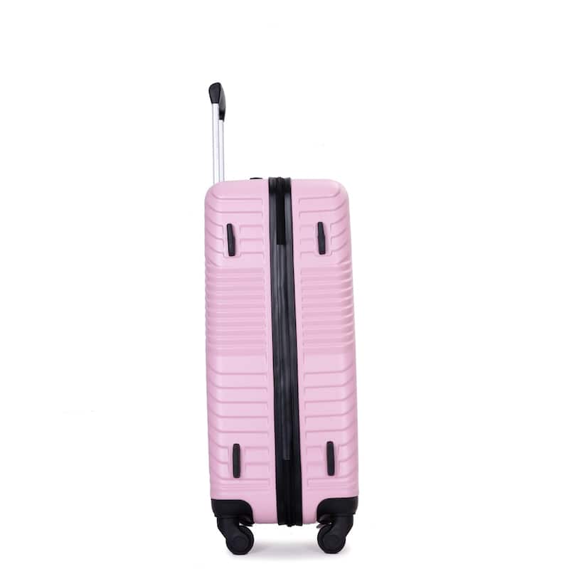 Merax 3 Piece ABS+PC Hardside Luggage Sets with Two Hooks and Spinner Wheels, for Family Travel