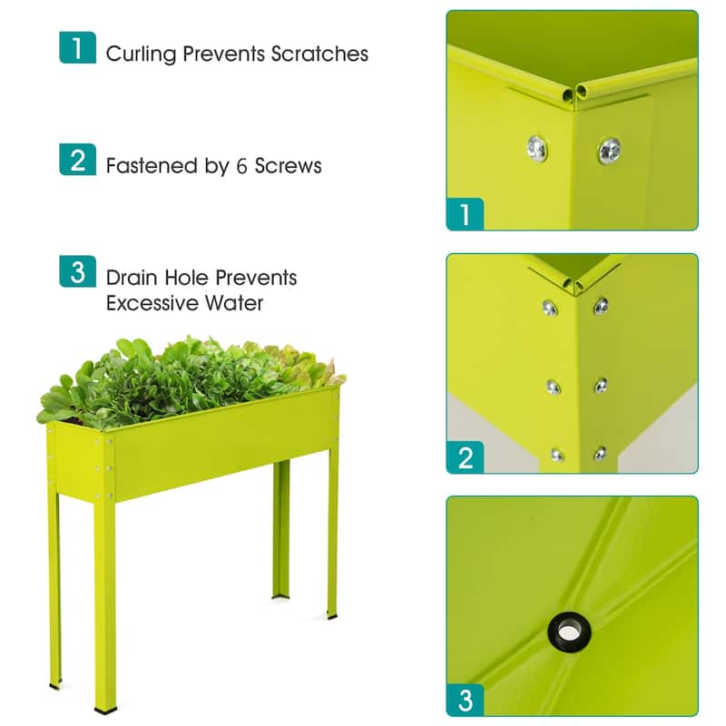 Costway 40''x12'' Outdoor Elevated Garden Plant Stand Raised Tall