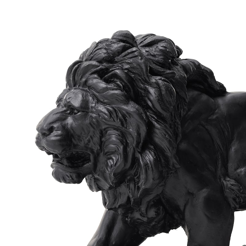 Glitzhome 24.5"L MGO Guardian Walking Lion Statue Indoor Outdoor Garden Sculpture Front Door Porch Decor