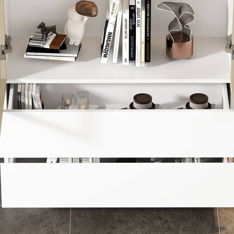 Tall Modular Display Storage Cabinet Bookcase w/Light Home Office