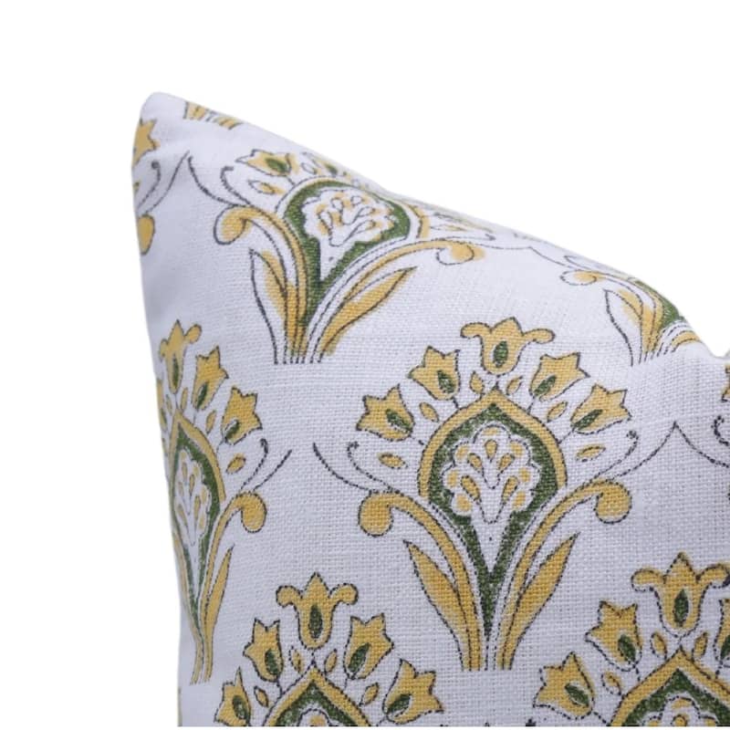 Linen Bohemian Block print pillow Cover- Chimani