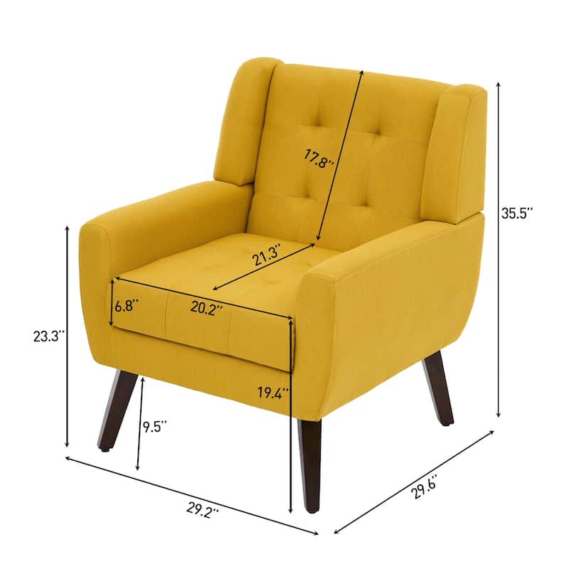 Tufted Arm Chair Upholstered Lounge Chair(Set of 2)