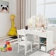 preview thumbnail 2 of 11, GIMMYFIVE Princess Makeup Desk & Chair Set Withtouch Light Detachable Tri-Folding Mirror