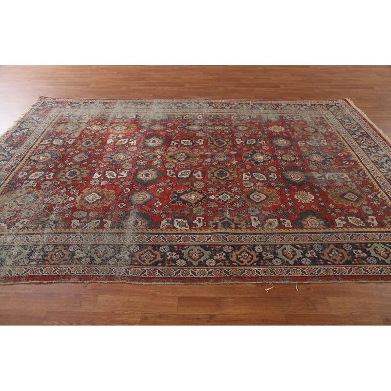 Mahal Persian Antique Area Rug Hand-Knotted Wool Carpet - 6'9"x 9'11"