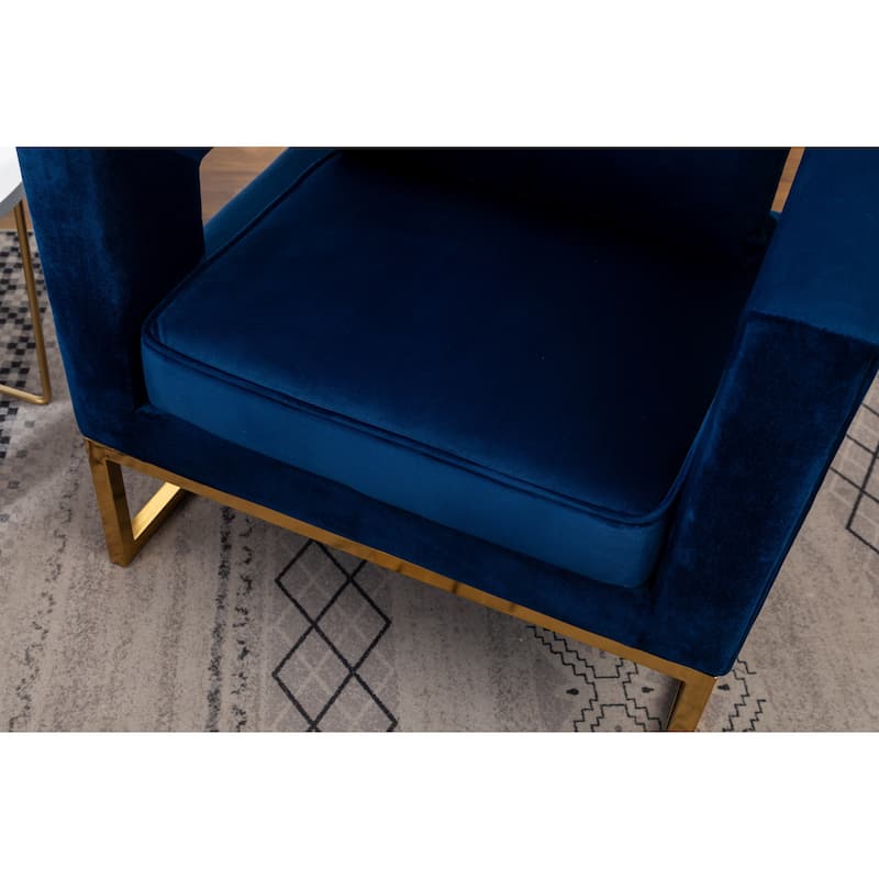 Blue 29.75" Polyester Arm Chair