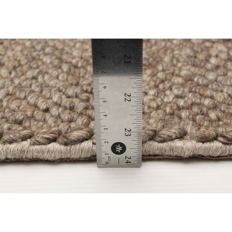 ECARPETGALLERY Braid weave Sienna Brown Wool Rug - 5'5 x 7'4