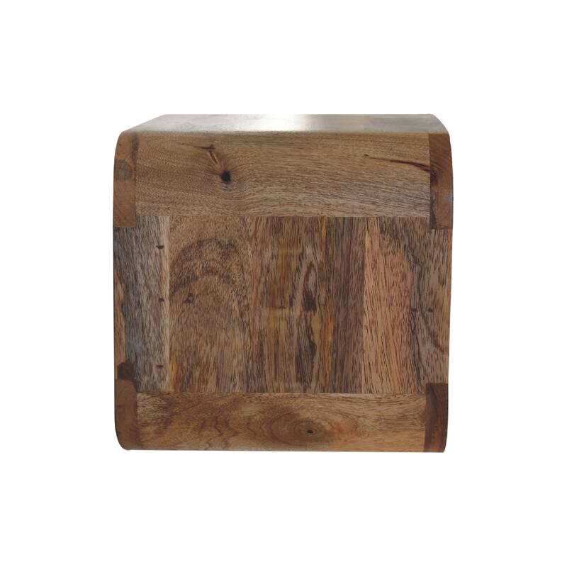 Artisan Furniture Solid Wood Oak-ish Floating Open Curve Nightstand